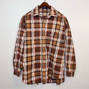 orange autumn flannel shirt
